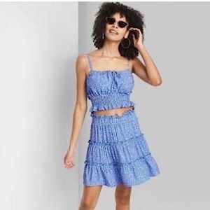 Wild Fable Top/Skirt Set Smocked Floral